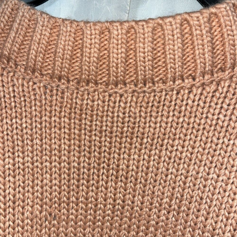 Label of Love Peach Rust Cable Knit Oversized Open Front Cardigan Size M / L NWT - Picture 8 of 8